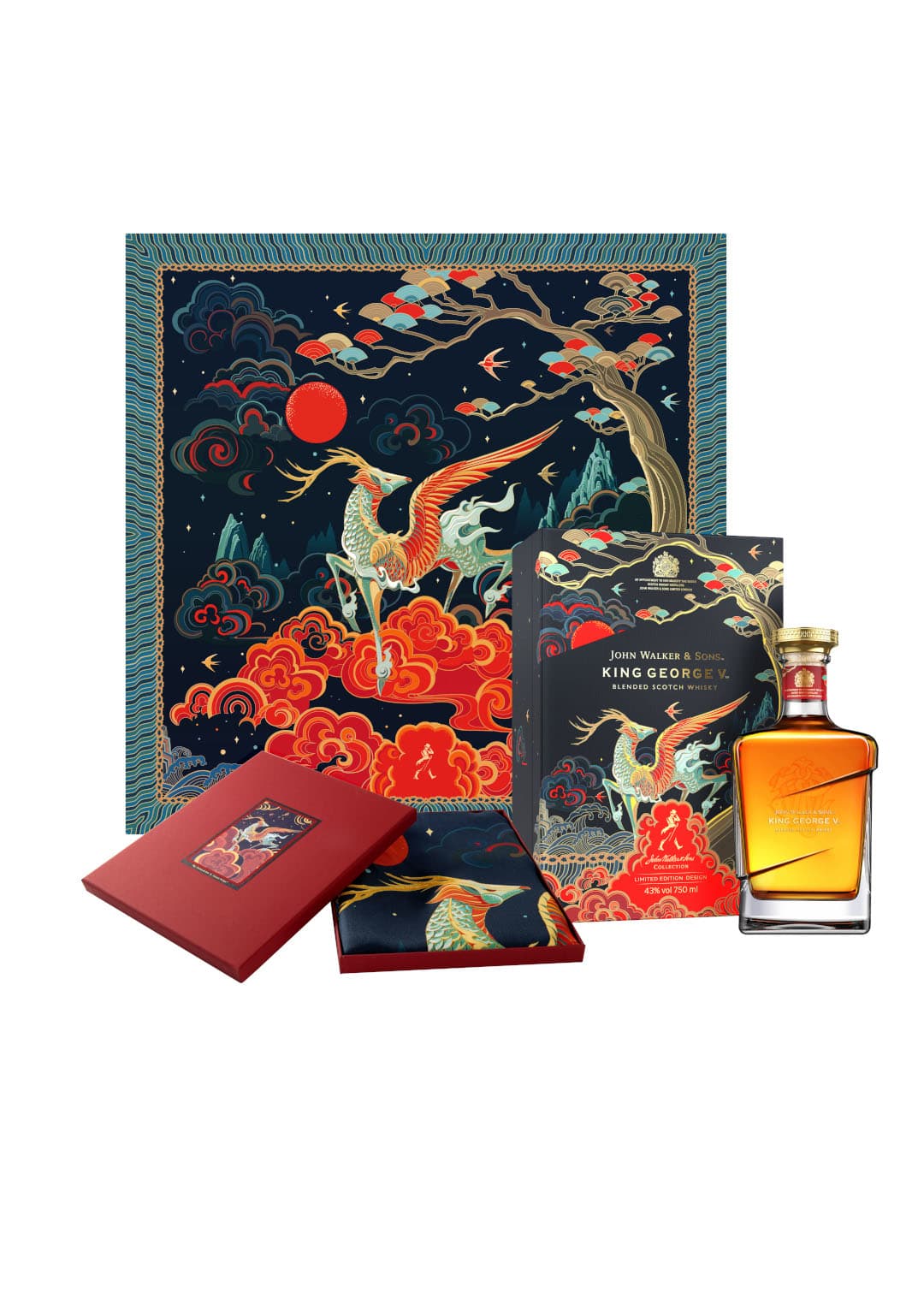 John Walker & Sons King george V Lunar New Year Edition 2022 with Silk Scarf Set