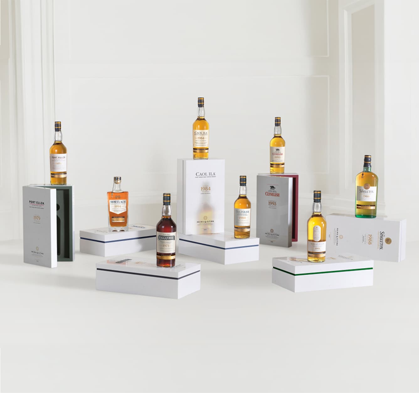Prima & Ultima 1st release collection in a white background