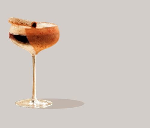 An illustration of an espresso martini made with rare rum