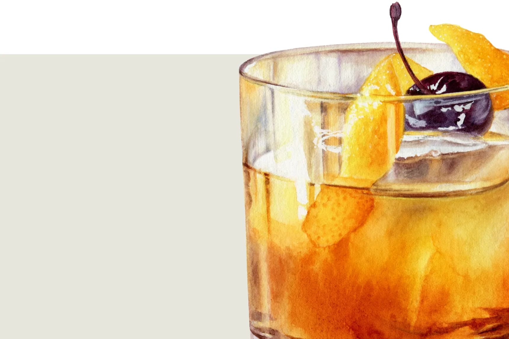 A close up illustration of a rare whisky cocktail 
