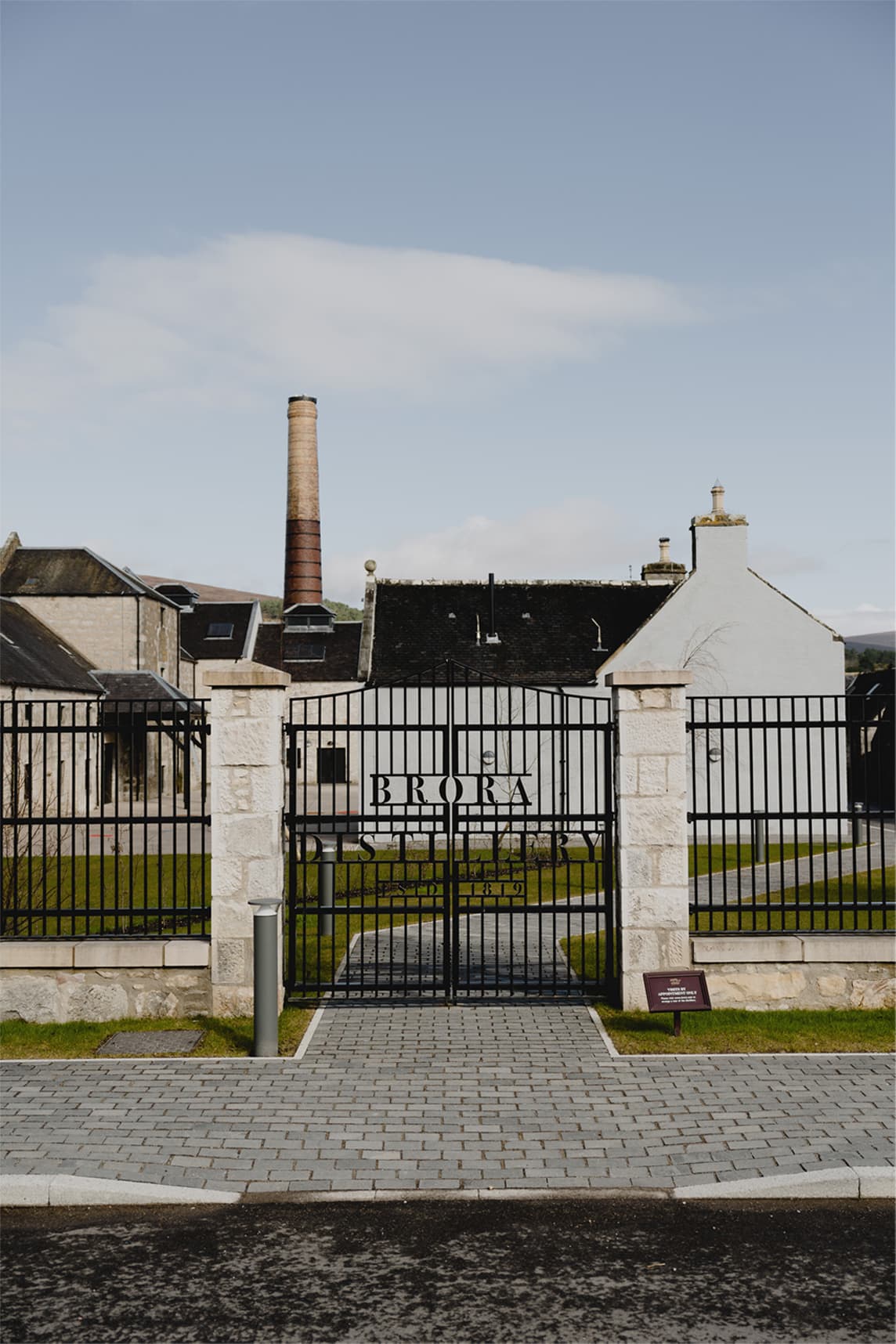 The Brora Distillery entrance in Scotland