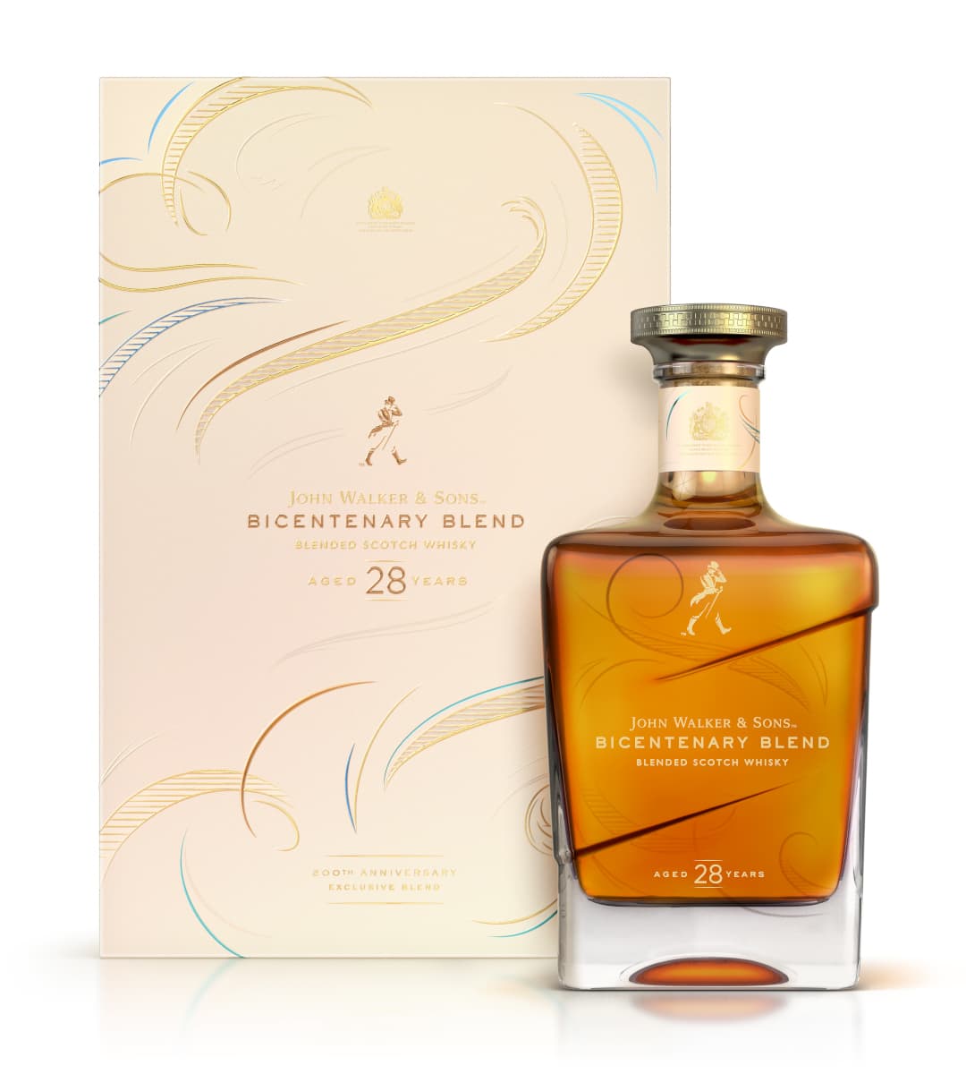 John Walker & Sons Bicentenary Blend 28 Year Old Blended Scotch Whisky Bottle and Box