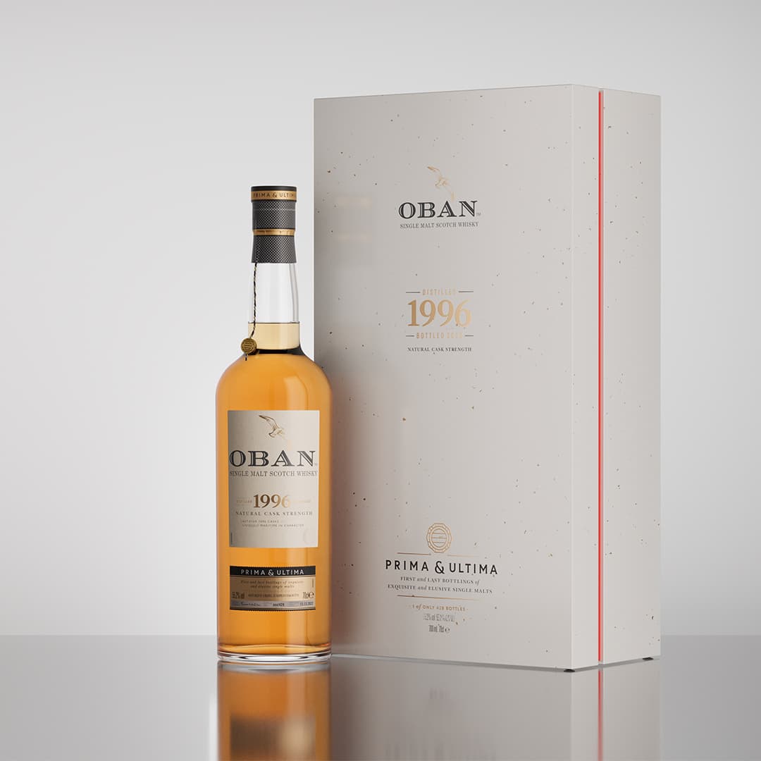 Oban 1996 bottle with box