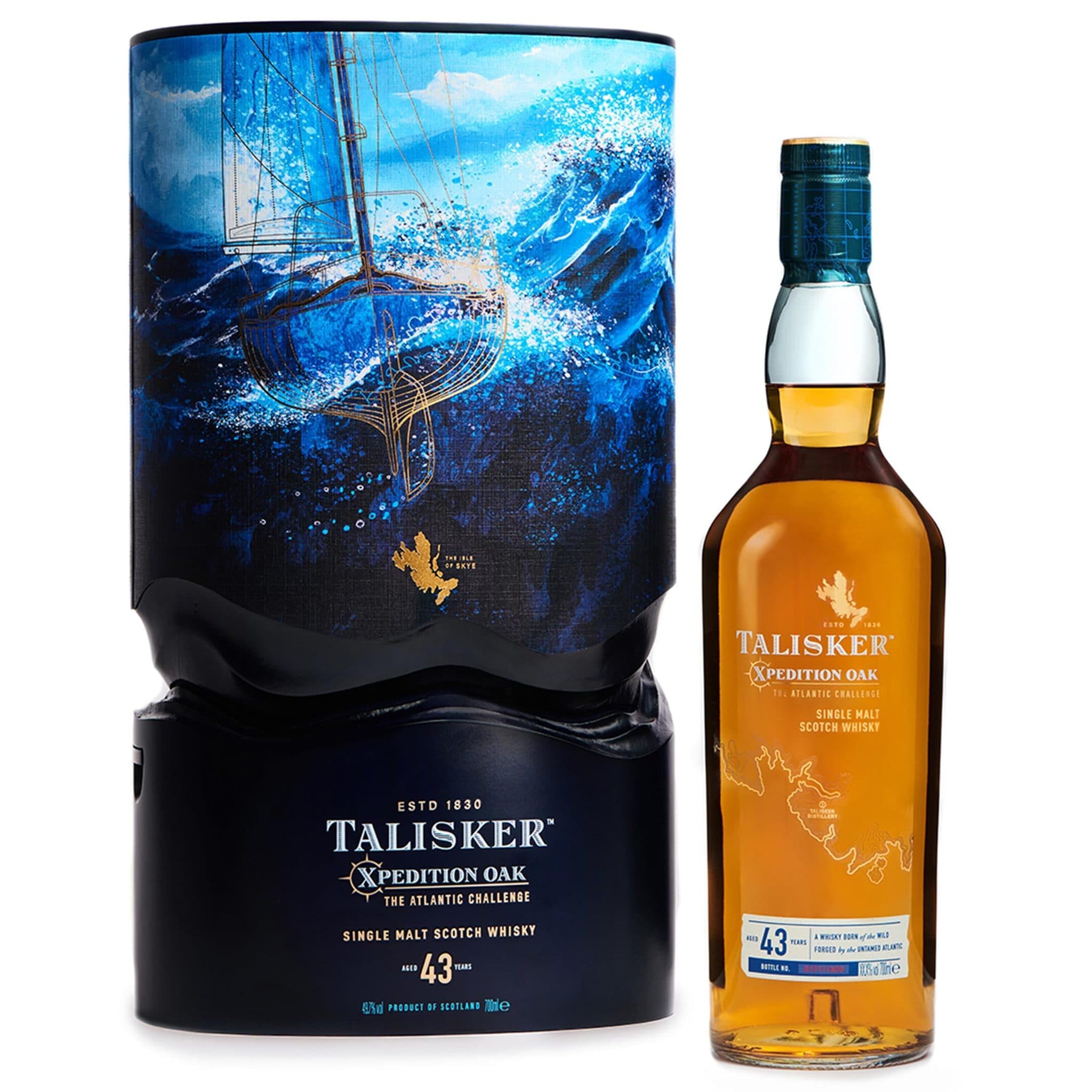 Talisker 43 Year Old Xpedition Oak Bottle and Box